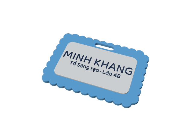 Thẻ đeo dáng mây — ảnh xem trước bản in 3D